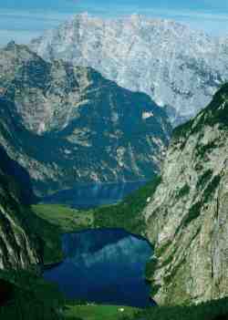 Obersee u. Königssee mit Blick auf den Watzmann